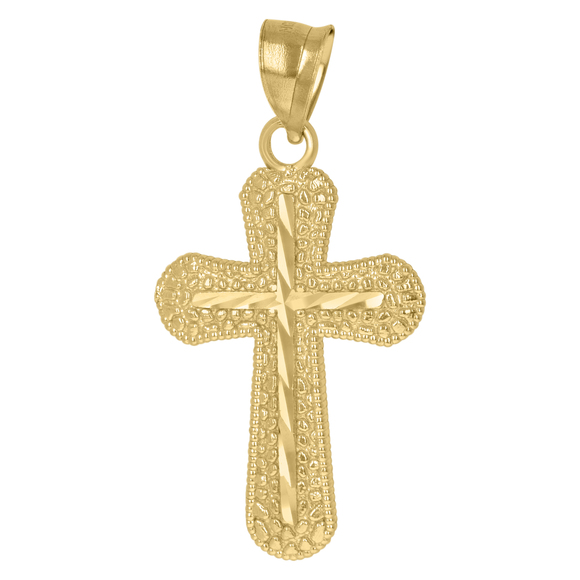 10kt 10k Yellow Gold Unisex Cross Religious Charm Pendant
